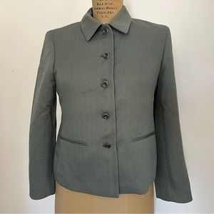 Vintage The Studio John Meyer of Norwich Petite Herringbone Button Front Blazer